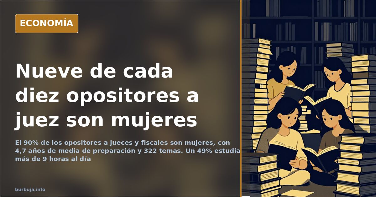 Mujeres jóvenes estudiando apuntes y un test de la oposición a jueces y fiscales sobre una mesa de biblioteca