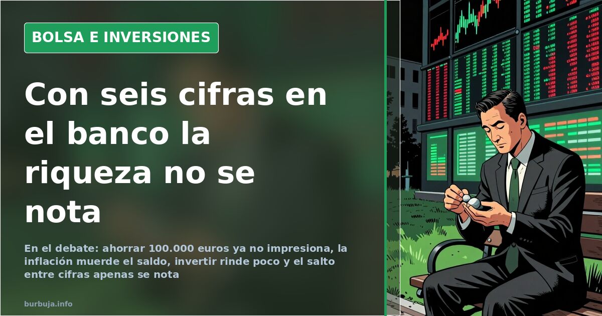 Pantalla de cotizaciones oscura con velas verdes y rojas y una línea de saldo de seis cifras que apenas se mueve