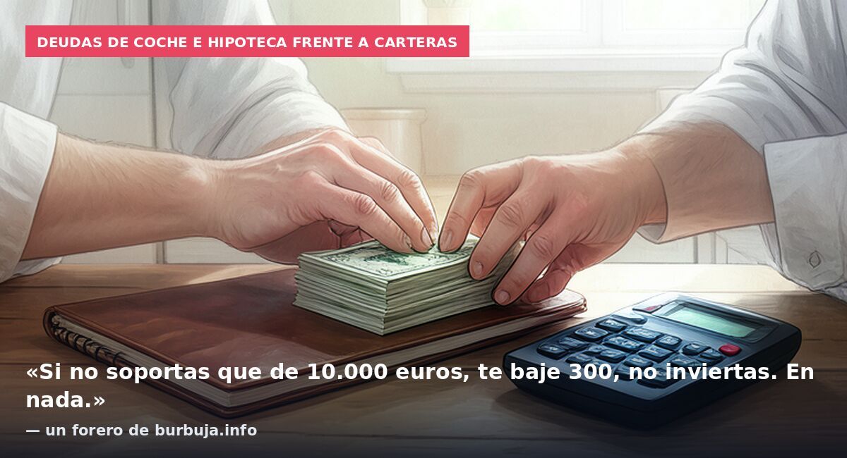 Deudas de coche e hipoteca frente a carteras: «Si no soportas que de 10.000 euros, te baje 300, no inviertas. En nada.» — un forero de burbuja.info