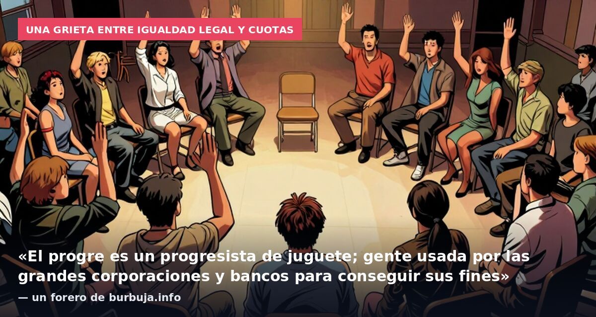Una grieta entre igualdad legal y cuotas: «El progre es un progresista de juguete; gente usada por las grandes corporaciones y bancos para conseguir sus fines» — un forero de burbuja.info