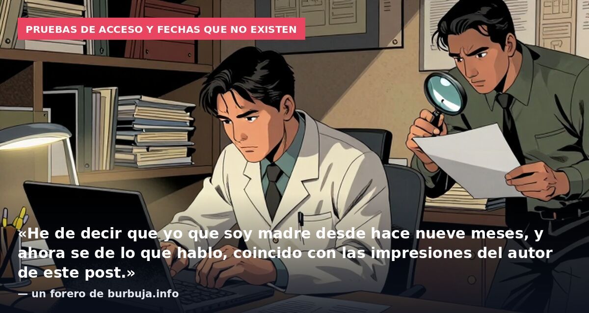 Pruebas de acceso y fechas que no existen: «He de decir que yo que soy madre desde hace nueve meses, y ahora se de lo que hablo, coincido con las impresiones del autor de este post.» — un forero de burbuja.info
