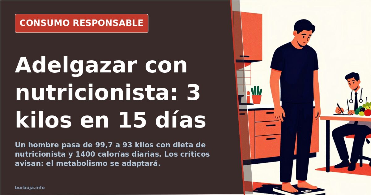 Dieta con nutricionista: 3 kilos en dos semanas y 1400 calorías