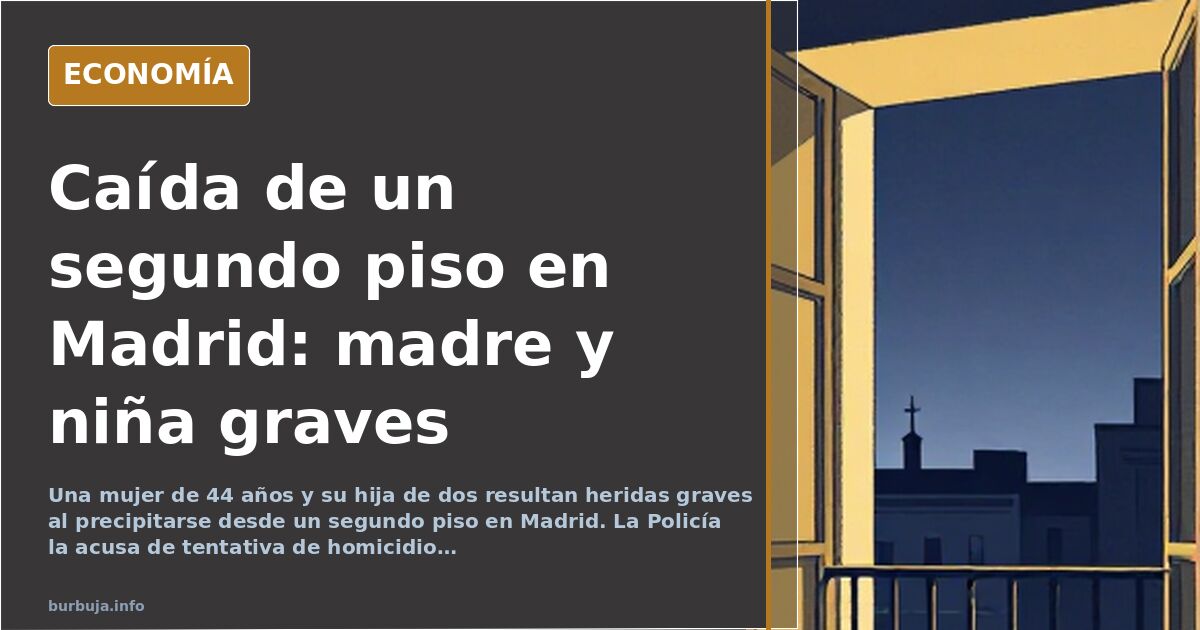 Ilustración editorial de un edificio de dos plantas en Madrid con una ventana abierta y un coche aparcado debajo, en tonos az