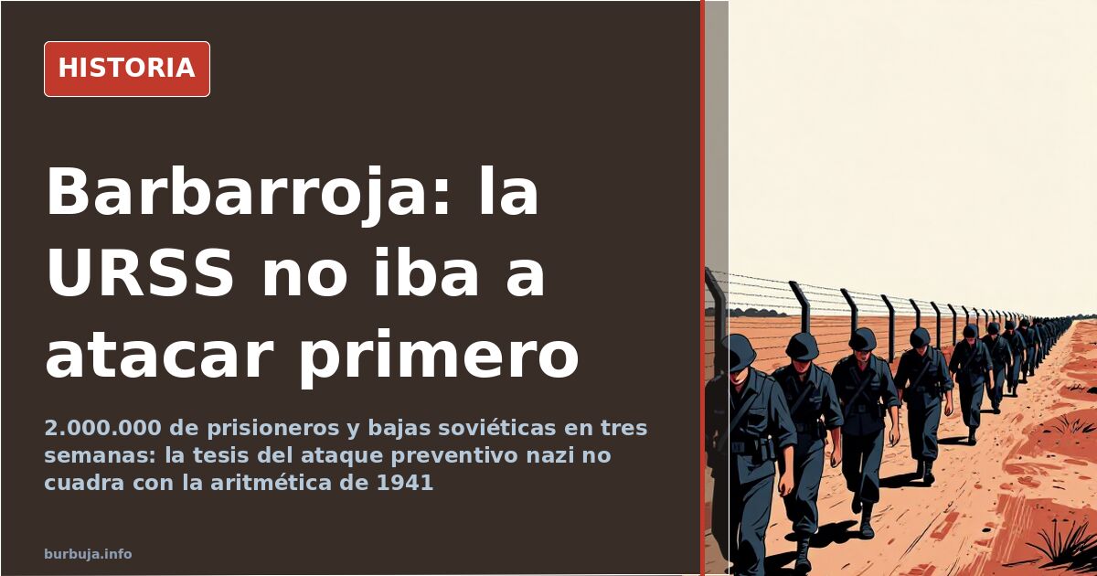 Columna de prisioneros del Ejército Rojo durante la Operación Barbarroja en 1941
