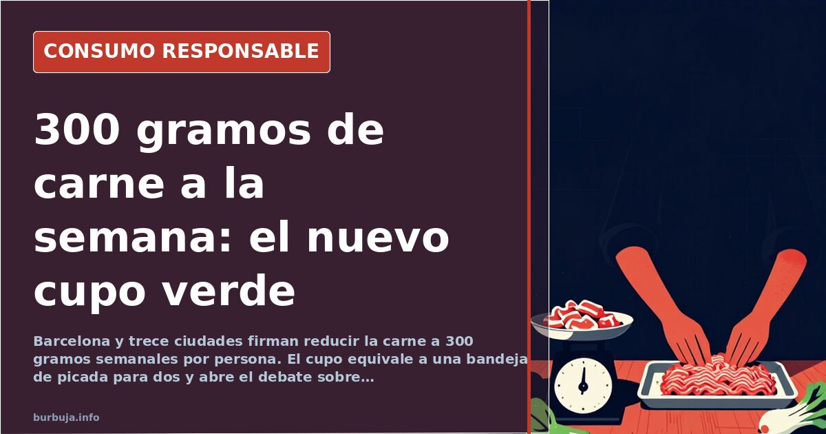 Barcelona firma limitar la carne a 300 gramos semanales