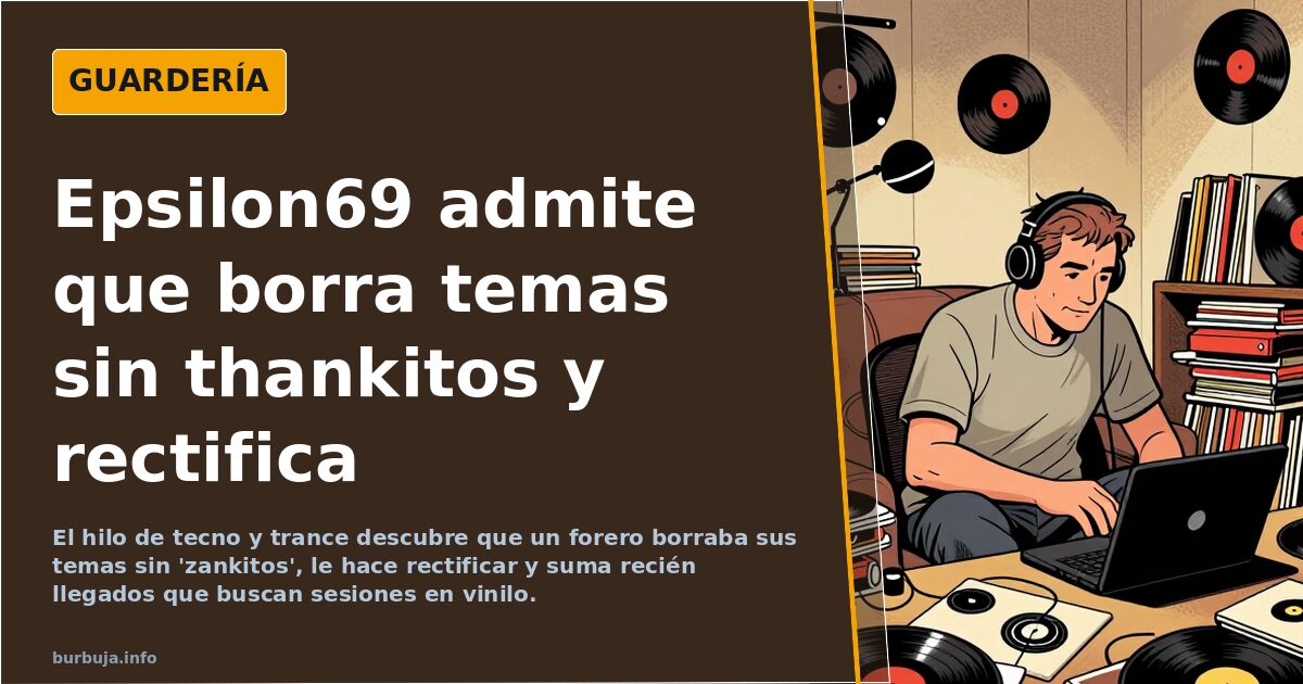 Epsilon69 admite que borra temas sin thankitos y rectifica