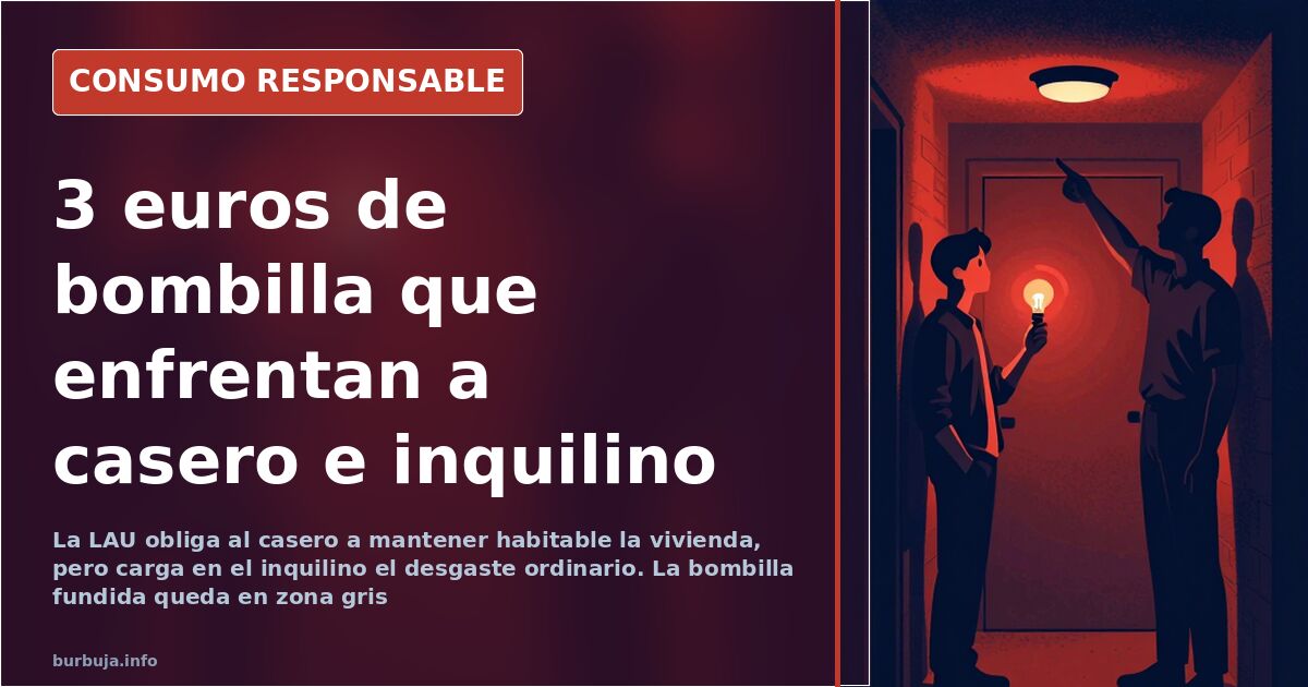 Bombilla fundida en un piso de alquiler: la ley no lo aclara