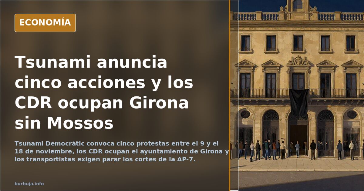 Tsunami anuncia cinco acciones y los CDR ocupan Girona sin Mossos
