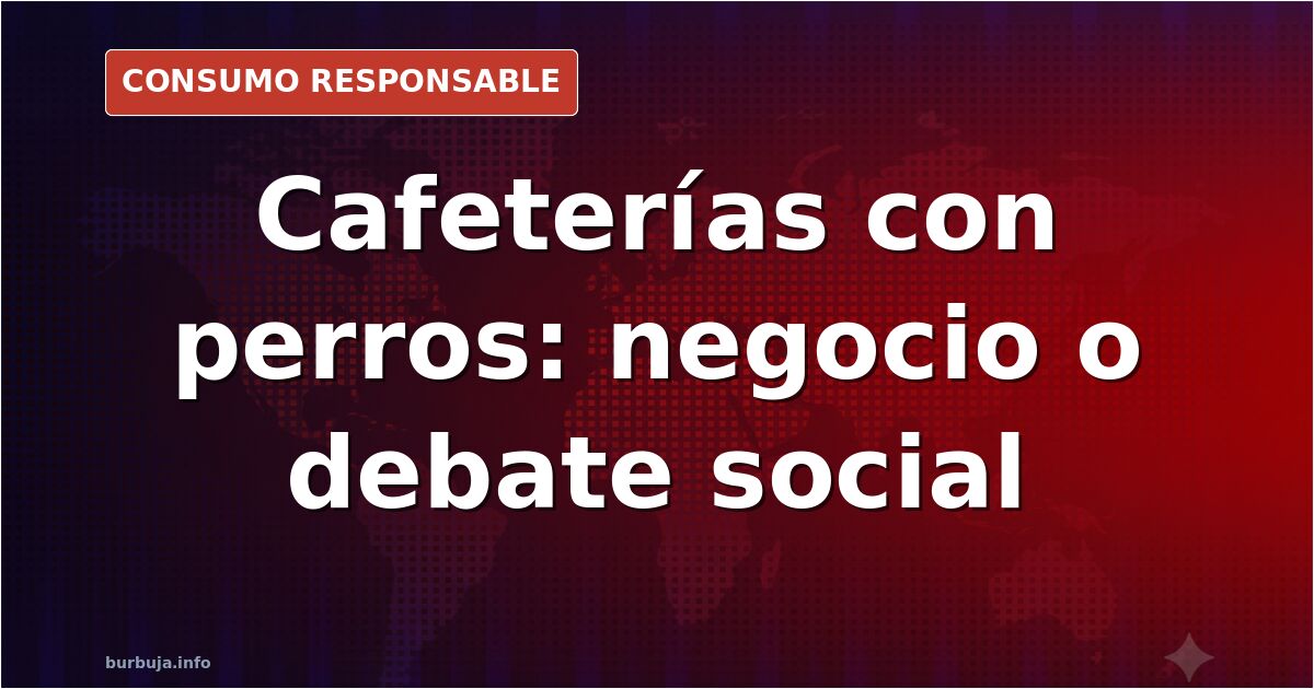 Interior de una cafetería con perros en la que varios clientes acarician a un cachorro acogido junto a una taza de café