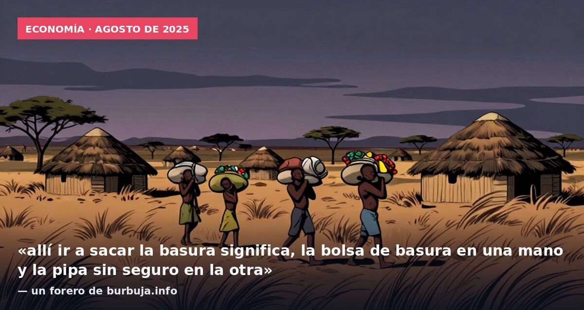 Economía · agosto de 2025: «allí ir a sacar la basura significa, la bolsa de basura en una mano y la pipa sin seguro en la otra» — un forero de burbuja.info