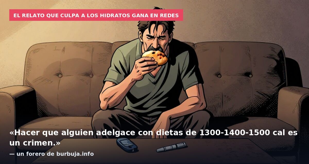 El relato que culpa a los hidratos gana en redes: «Hacer que alguien adelgace con dietas de 1300-1400-1500 cal es un crimen.» — un forero de burbuja.info