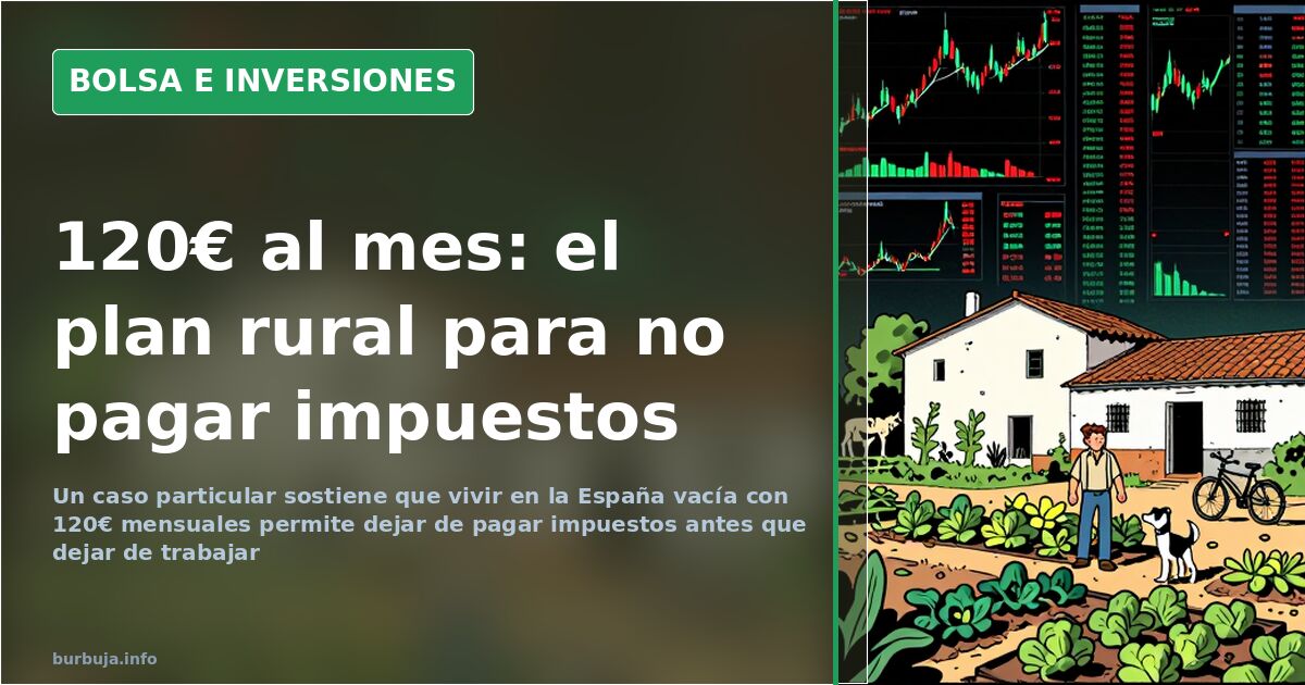 Gráfico de velas sobre fondo oscuro que ilustra el coste de vivir con 120 euros al mes en la España vacía
