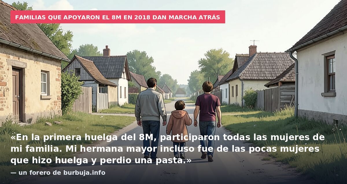 Familias que apoyaron el 8M en 2018 dan marcha atrás: «En la primera huelga del 8M, participaron todas las mujeres de mi familia. Mi hermana mayor incluso fue de las pocas mujeres que hizo huelga y perdio una pasta.» — un forero de burbuja.info