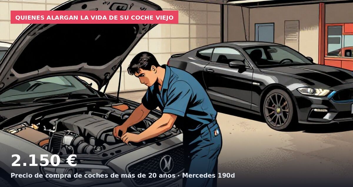 Quienes alargan la vida de su coche viejo: 2.150 € Precio de compra de coches de más de 20 años · Mercedes 190d