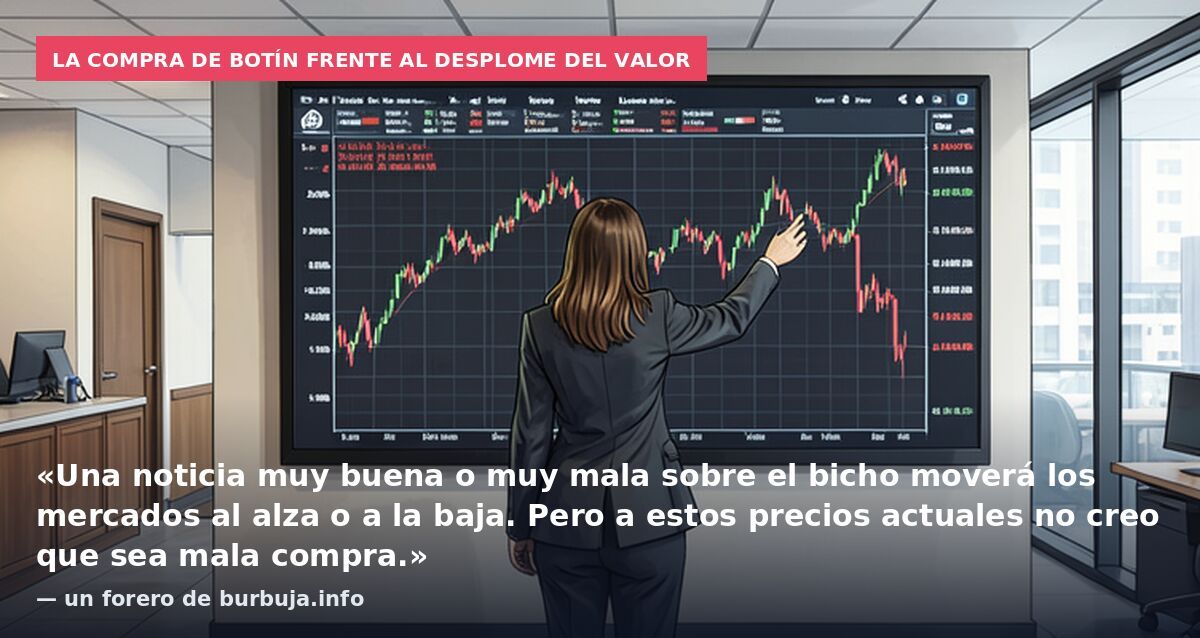 La compra de Botín frente al desplome del valor: «Una noticia muy buena o muy mala sobre el bicho moverá los mercados al alza o a la baja. Pero a estos precios actuales no creo que sea mala compra.» — un forero de burbuja.info