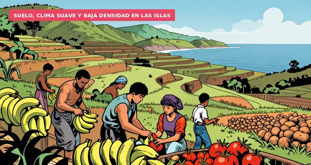Suelo, clima suave y baja densidad en las islas
