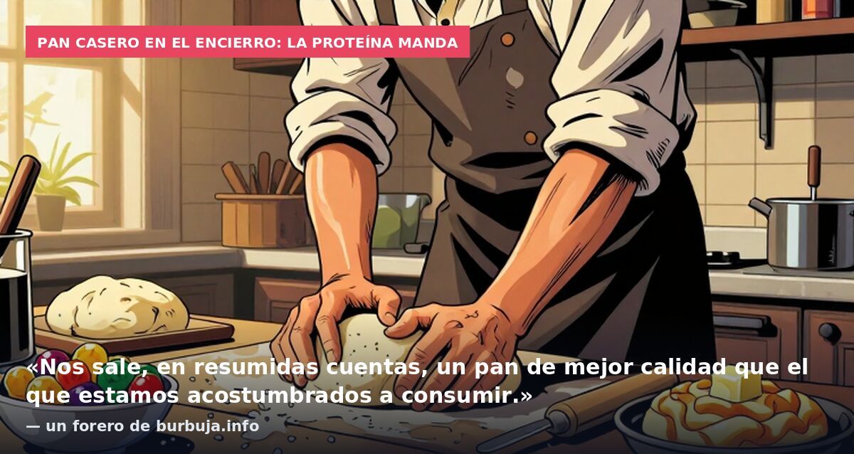 Pan casero en el encierro: la proteína manda: «Nos sale, en resumidas cuentas, un pan de mejor calidad que el que estamos acostumbrados a consumir.» — un forero de burbuja.info