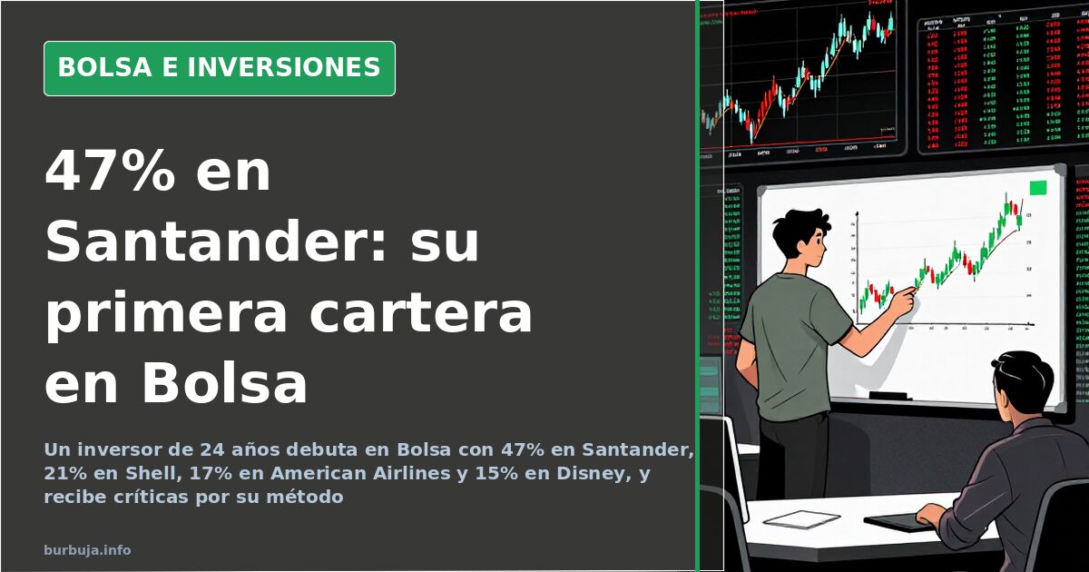 Pantalla de terminal financiero con gráficos de velas en rojo y verde mostrando el reparto de una cartera de inversión concen