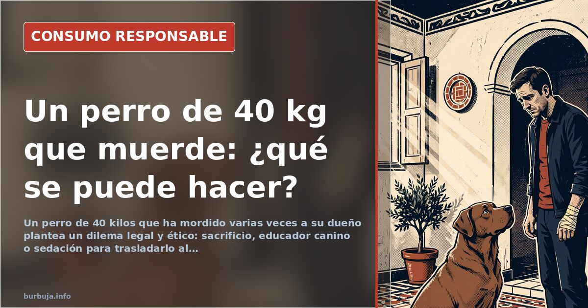 Perro de gran tamaño con bozal, símbolo del debate sobre perros agresivos y las opciones legales para su manejo