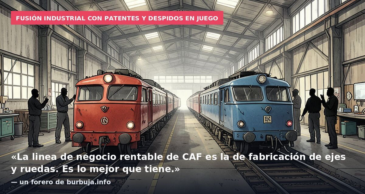 Fusión industrial con patentes y despidos en juego: «La linea de negocio rentable de CAF es la de fabricación de ejes y ruedas. Es lo mejor que tiene.» — un forero de burbuja.info