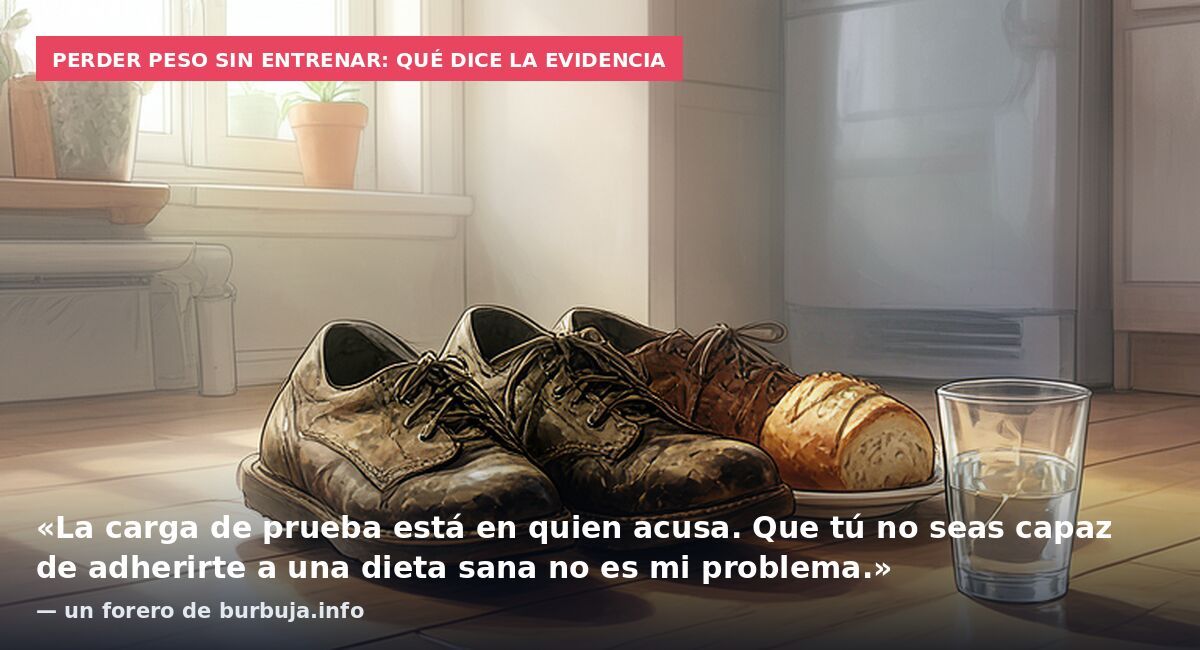 Perder peso sin entrenar: qué dice la evidencia: «La carga de prueba está en quien acusa. Que tú no seas capaz de adherirte a una dieta sana no es mi problema.» — un forero de burbuja.info