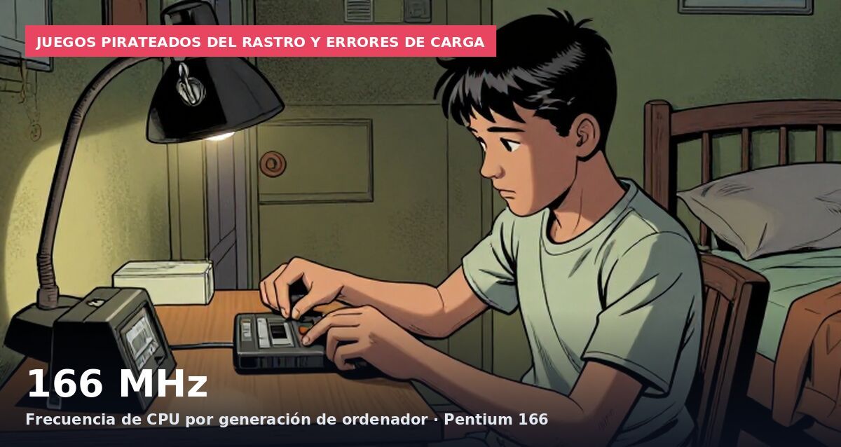 Juegos pirateados del rastro y errores de carga: 166 MHz Frecuencia de CPU por generación de ordenador · Pentium 166