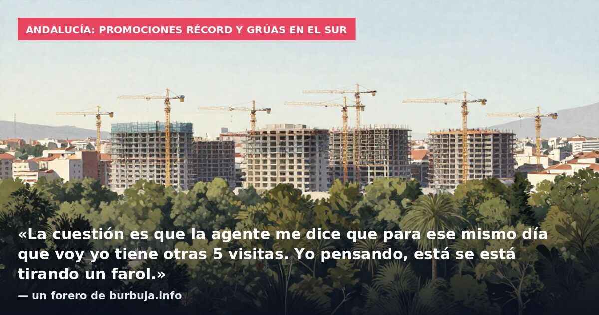 Andalucía: promociones récord y grúas en el sur: «La cuestión es que la agente me dice que para ese mismo día que voy yo tiene otras 5 visitas. Yo pensando, está se está tirando un farol.» — un forero de burbuja.info