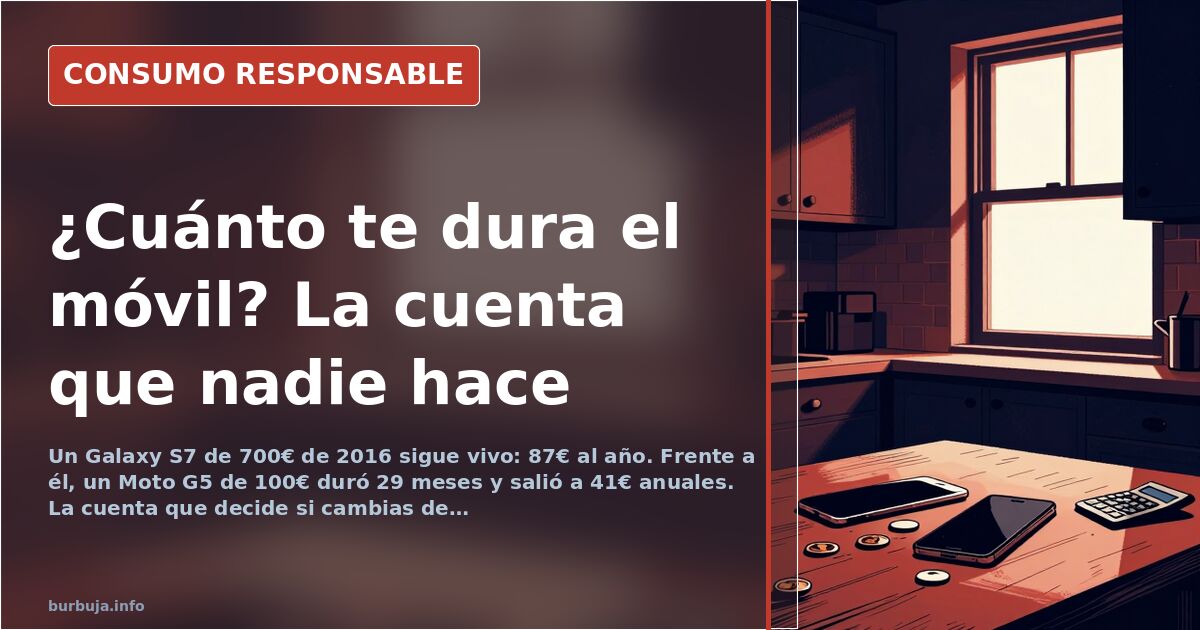 Teléfono móvil antiguo con la pantalla encendida y la tapa trasera despegada, símbolo de la antigüedad de los terminales