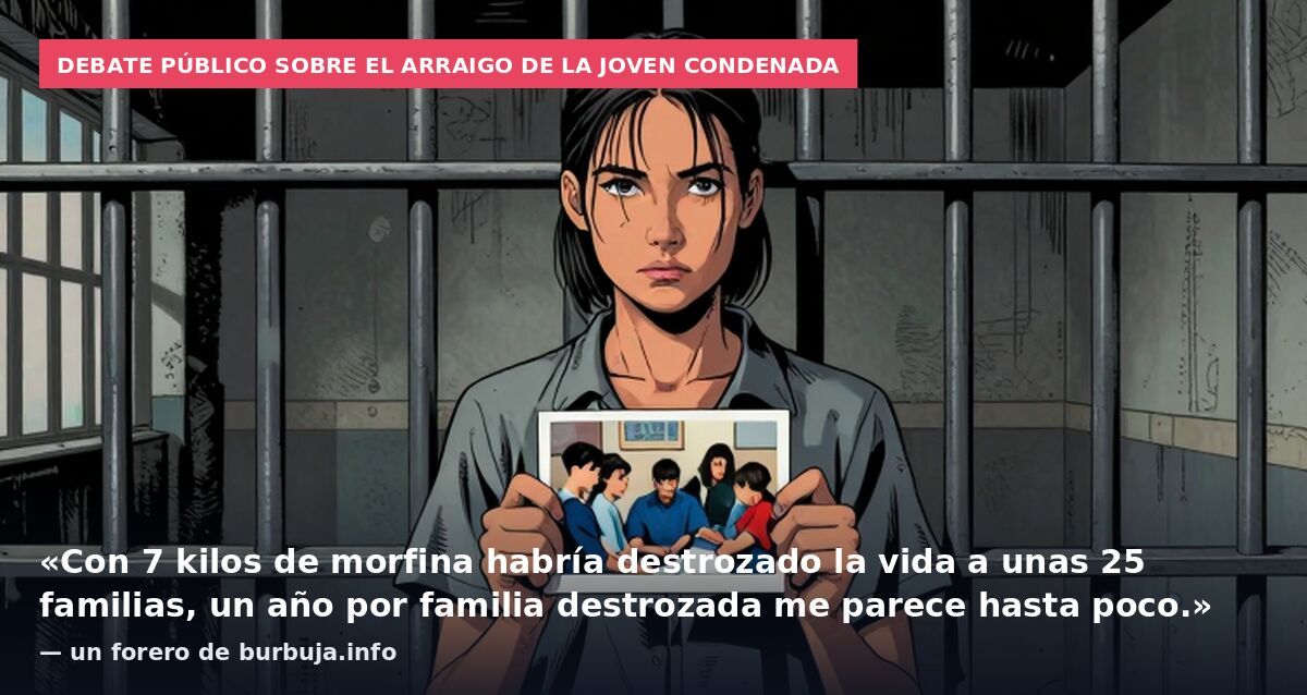 Debate público sobre el arraigo de la joven condenada: «Con 7 kilos de morfina habría destrozado la vida a unas 25 familias, un año por familia destrozada me parece hasta poco.» — un forero de burbuja.info