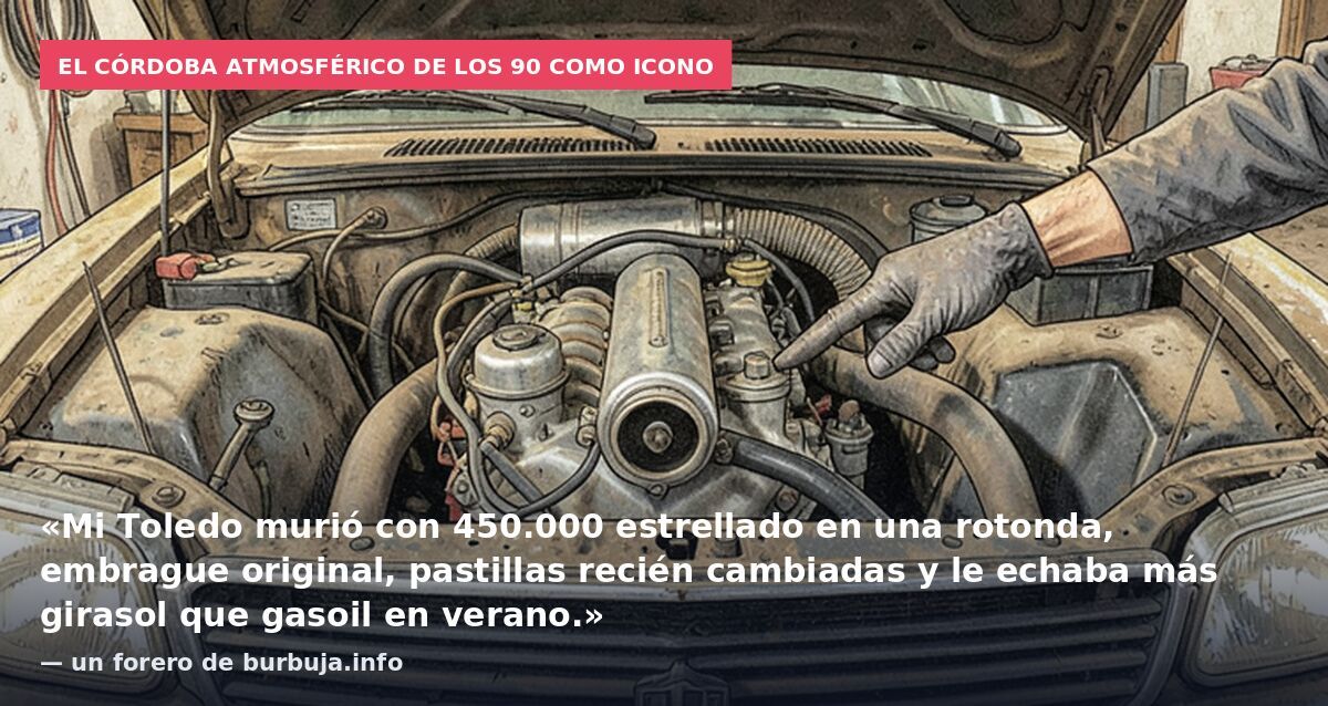 El Córdoba atmosférico de los 90 como icono: «Mi Toledo murió con 450.000 estrellado en una rotonda, embrague original, pastillas recién cambiadas y le echaba más girasol que gasoil en verano.» — un forero de burbuja.info