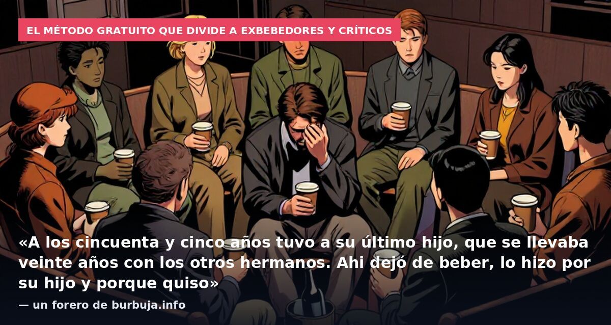 El método gratuito que divide a exbebedores y críticos: «A los cincuenta y cinco años tuvo a su último hijo, que se llevaba veinte años con los otros hermanos. Ahi dejó de beber, lo hizo por su hijo y porque quiso» — un forero de burbuja.info