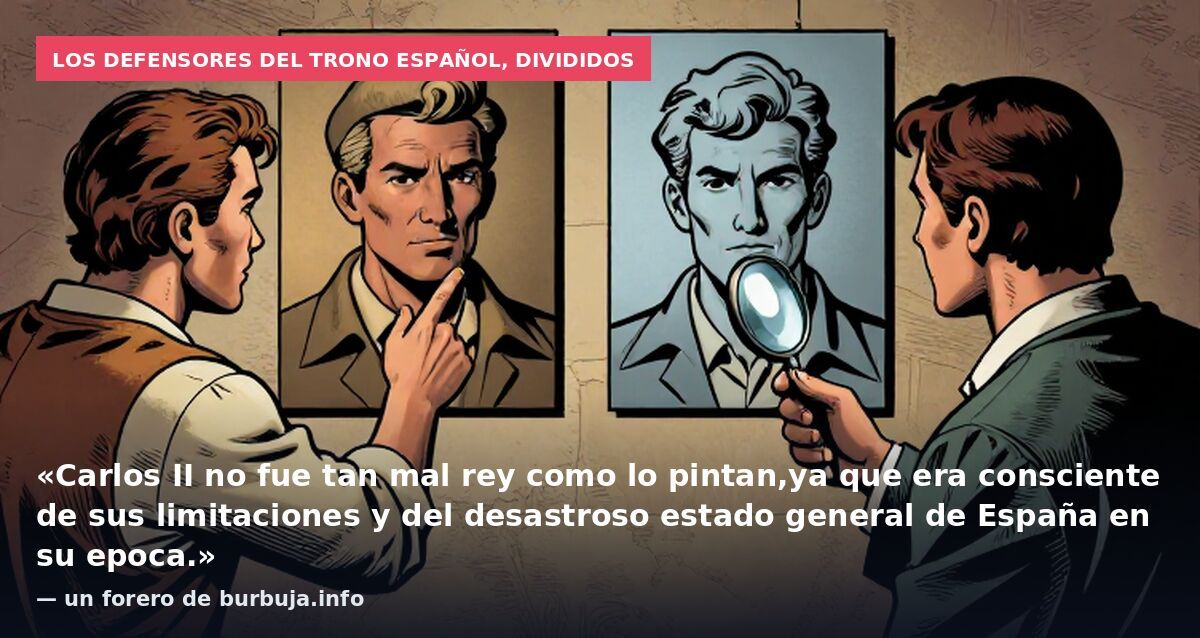 Los defensores del trono español, divididos: «Carlos II no fue tan mal rey como lo pintan,ya que era consciente de sus limitaciones y del desastroso estado general de España en su epoca.» — un forero de burbuja.info
