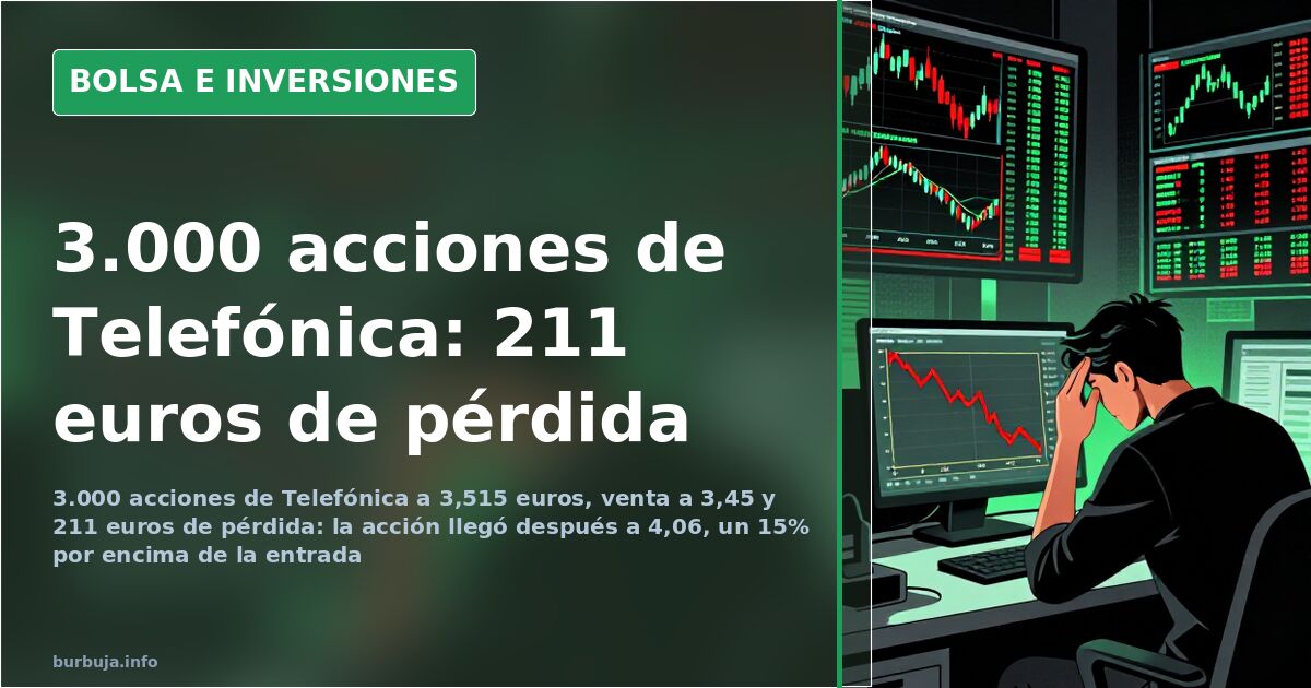Telefónica a 3,51: 3.000 acciones y 211 euros de pérdida