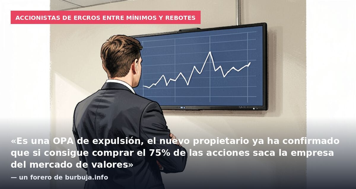 Accionistas de Ercros entre mínimos y rebotes: «Es una OPA de expulsión, el nuevo propietario ya ha confirmado que si consigue comprar el 75% de las acciones saca la empresa del mercado de valores» — un forero de burbuja.info