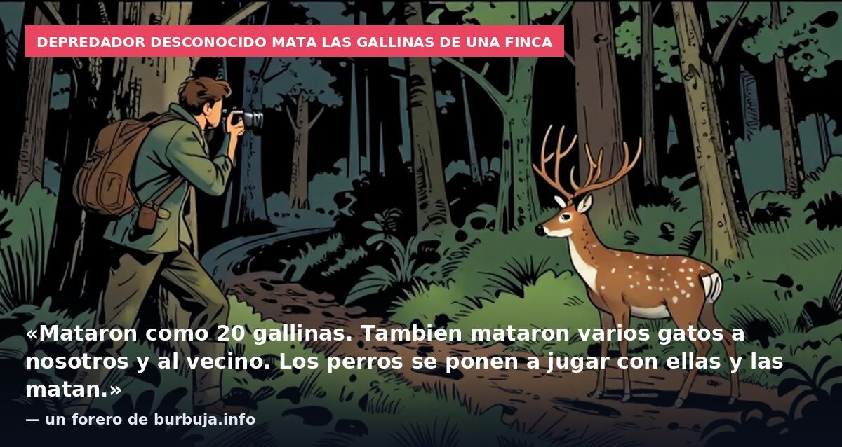 Depredador desconocido mata las gallinas de una finca: «Mataron como 20 gallinas. Tambien mataron varios gatos a nosotros y al vecino. Los perros se ponen a jugar con ellas y las matan.» — un forero de burbuja.info