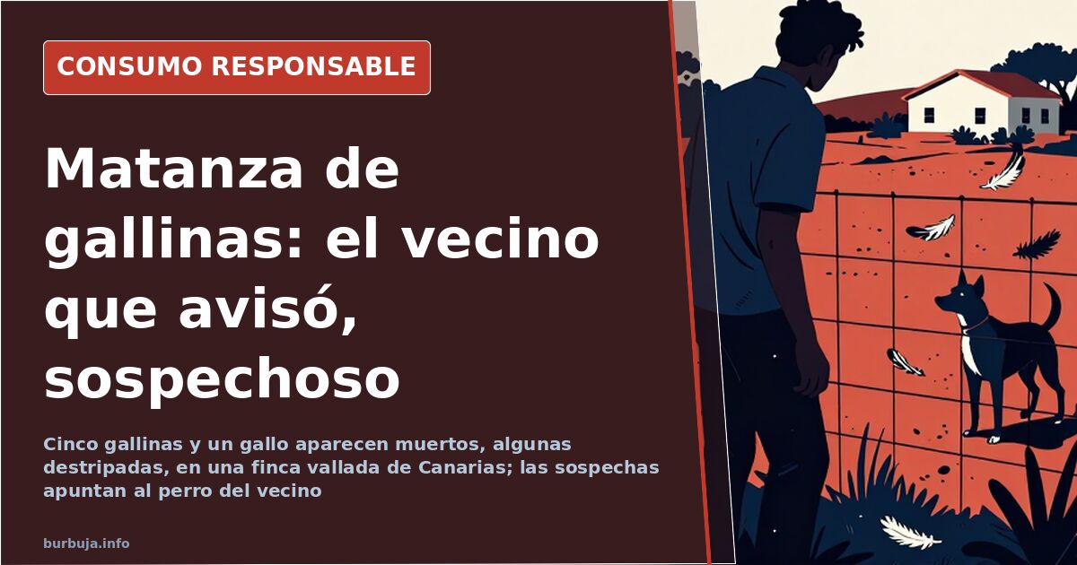 Gallinero de una finca vallada tras una matanza de gallinas atribuida a un depredador o a un perro suelto