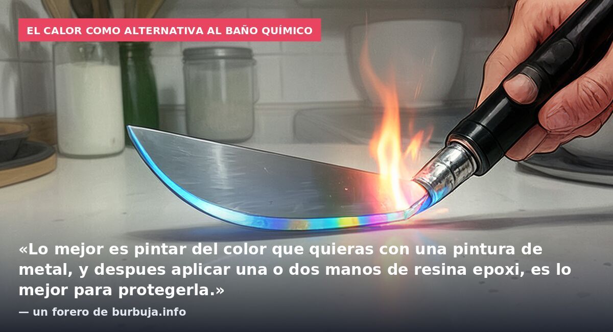 El calor como alternativa al baño químico: «Lo mejor es pintar del color que quieras con una pintura de metal, y despues aplicar una o dos manos de resina epoxi, es lo mejor para protegerla.» — un forero de burbuja.info