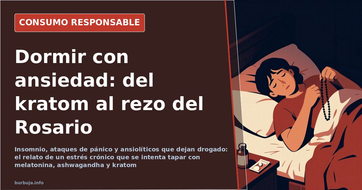 Persona despierta de madrugada en la cama, ilustración del insomnio y la ansiedad crónica