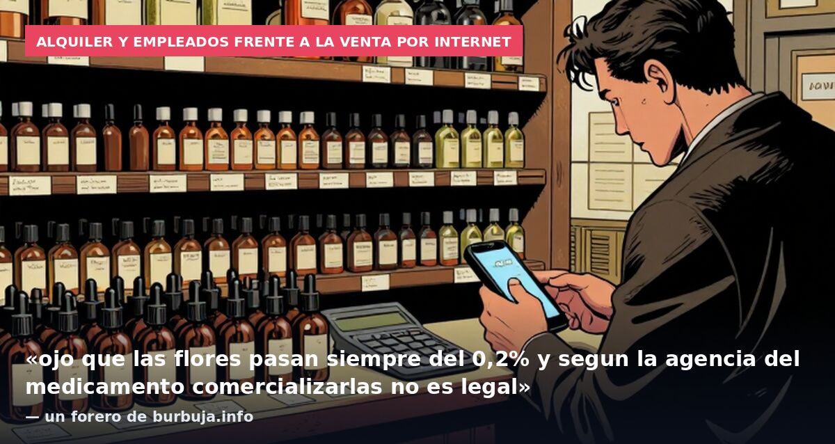 Alquiler y empleados frente a la venta por internet: «ojo que las flores pasan siempre del 0,2% y segun la agencia del medicamento comercializarlas no es legal» — un forero de burbuja.info