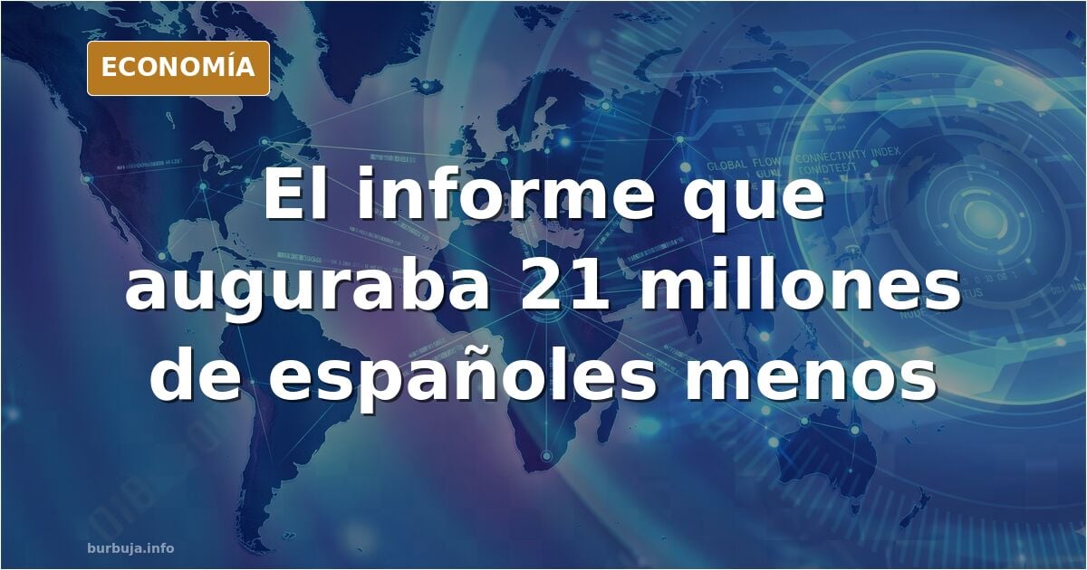 Ilustración editorial de un mapa de España desvaneciéndose sobre fondo azul marino con líneas doradas