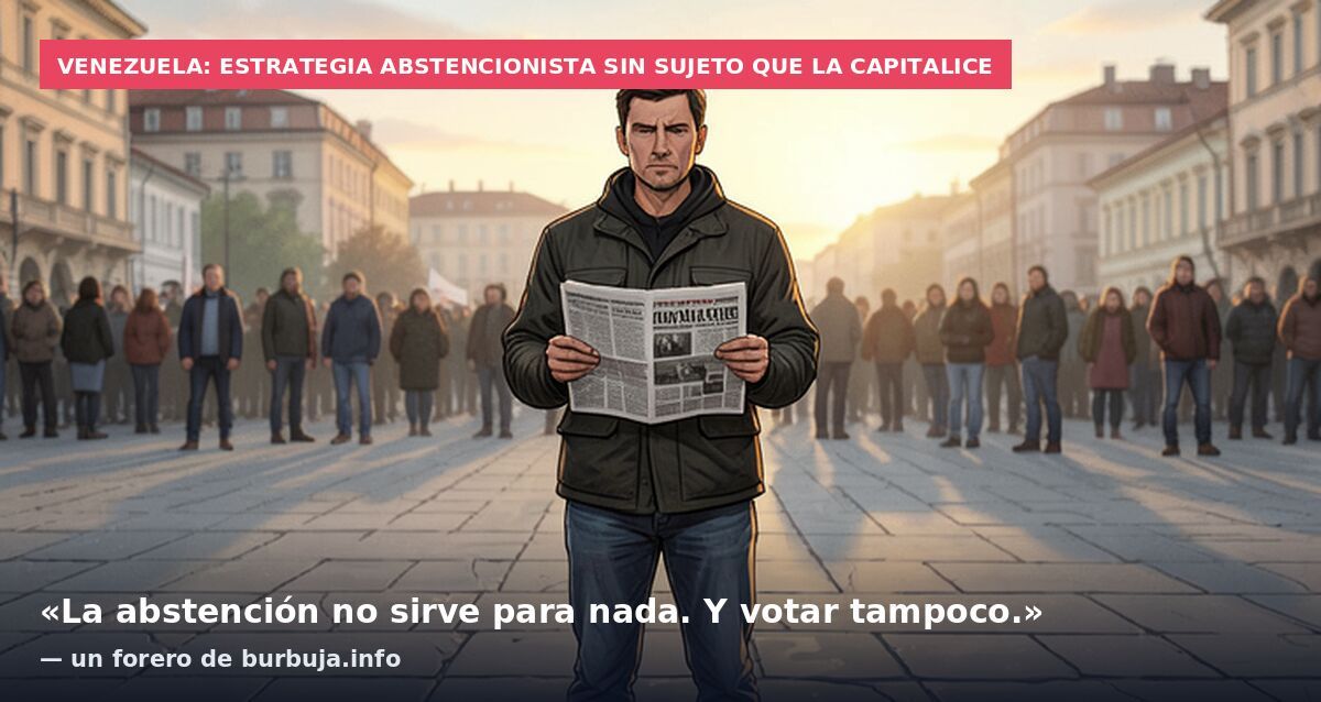 Venezuela: estrategia abstencionista sin sujeto que la capitalice: «La abstención no sirve para nada. Y votar tampoco.» — un forero de burbuja.info