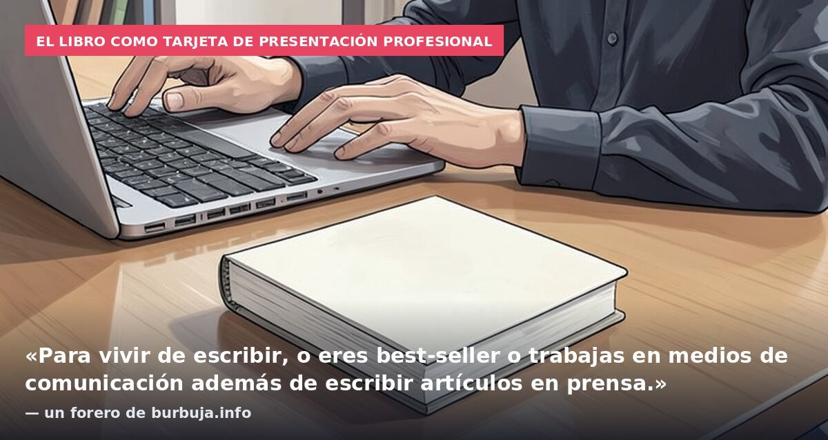 El libro como tarjeta de presentación profesional: «Para vivir de escribir, o eres best-seller o trabajas en medios de comunicación además de escribir artículos en prensa.» — un forero de burbuja.info