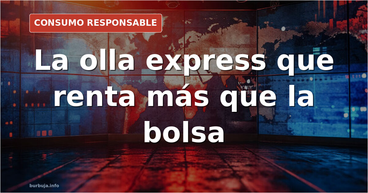 Olla express sobre una placa de cocina eléctrica, utensilio clave en el cálculo de ahorro energético doméstico
