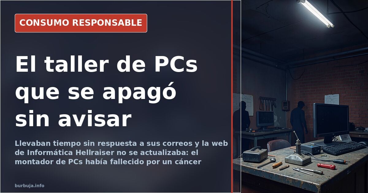 Torre de ordenador montada a medida con la carcasa abierta, el tipo de equipo que salía del taller de Informática Hellraiser