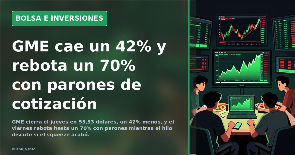 GME cae un 42% y rebota un 70% con parones de cotización