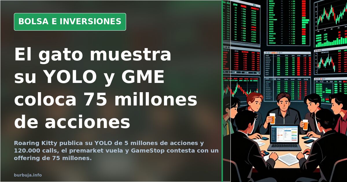 El gato muestra su YOLO y GME coloca 75 millones de acciones