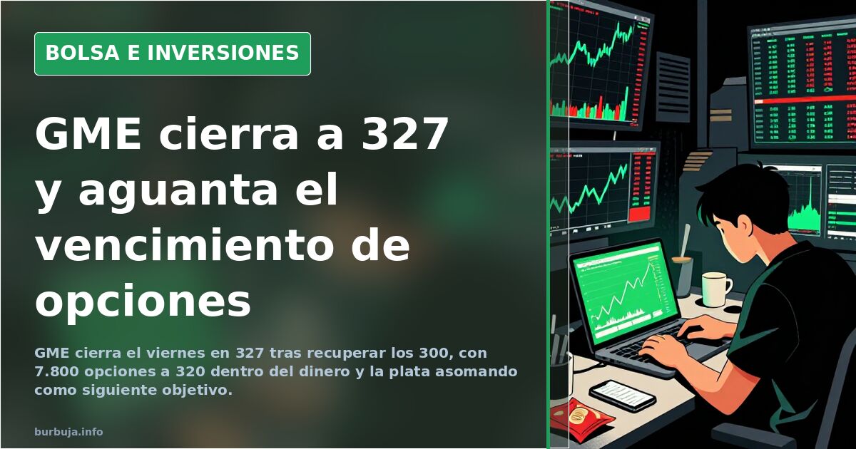 GME cierra a 327 y aguanta el vencimiento de opciones