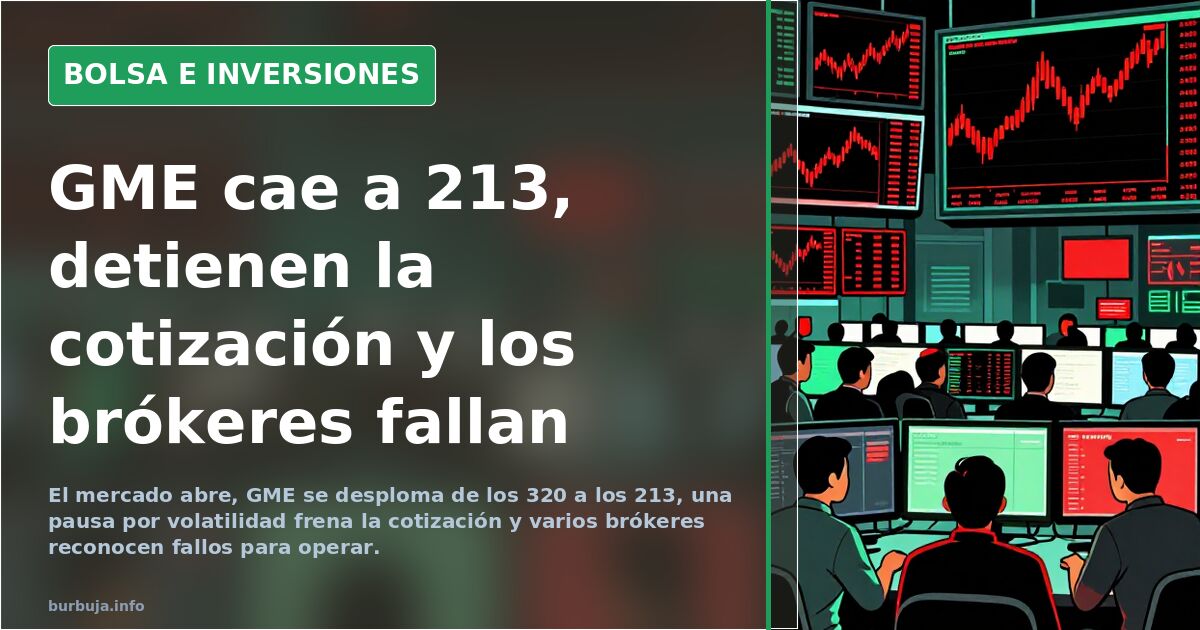 GME cae a 213, detienen la cotización y los brókeres fallan