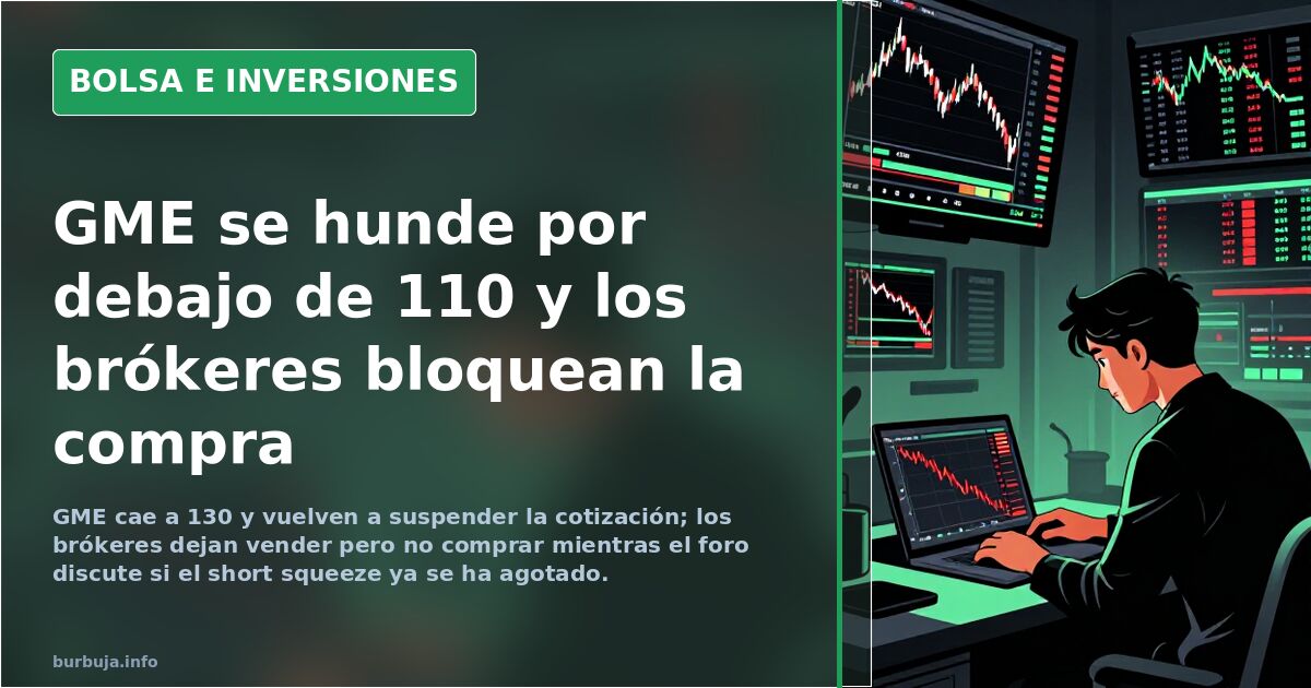 GME se hunde por debajo de 110 y los brókeres bloquean la compra