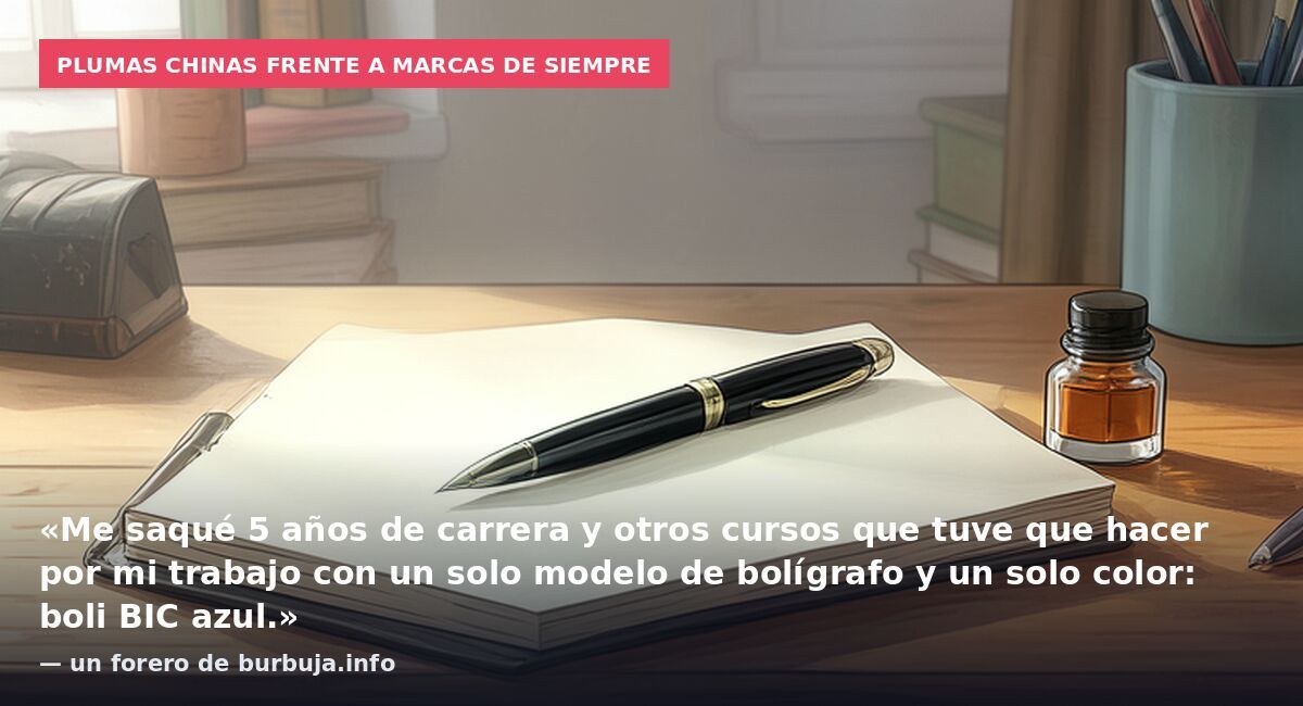 Plumas chinas frente a marcas de siempre: «Me saqué 5 años de carrera y otros cursos que tuve que hacer por mi trabajo con un solo modelo de bolígrafo y un solo color: boli BIC azul.» — un forero de burbuja.info